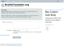 Tablet Screenshot of brailletranslator.org